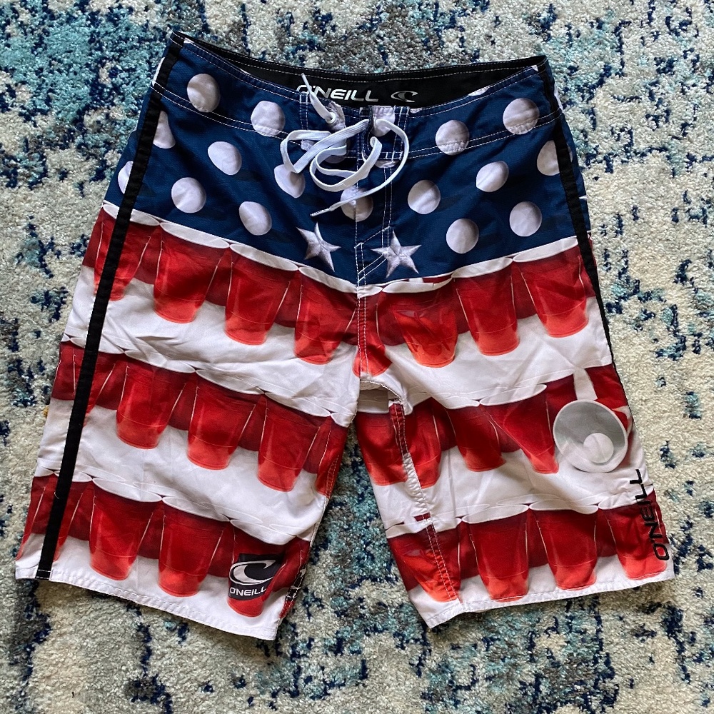 O'Neill Board Shorts Beer Pong USA America S 32